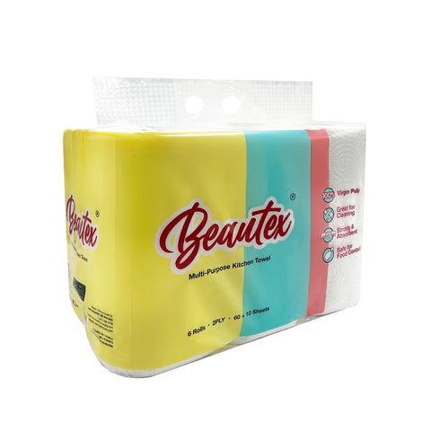 Beautex 2 Ply Kitchen Towel 4 x (6 rolls x 70S) Carton Sales
