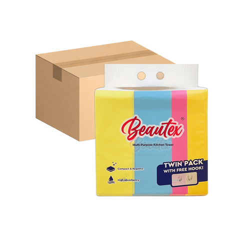 Beautex 2 Ply Hanging Towel With Hook 4 x (2 packs x 200S) Carton Sales