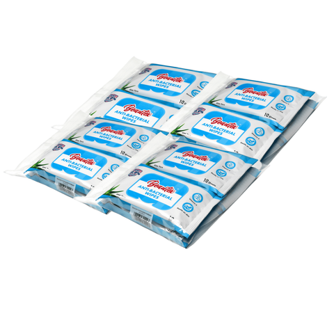 Beautex Antibacterial Wipes Aloe Vera 4 x (4 packs x 10S) Bundle Sales