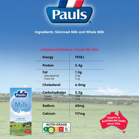 Pauls UHT Milk 1L (Low Fat)