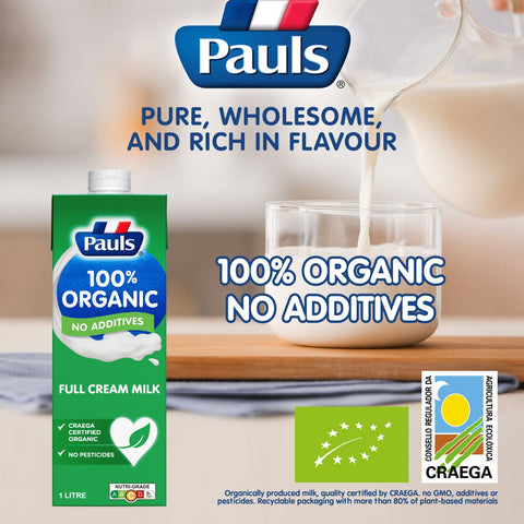 Pauls Organic UHT Milk 1L (Full Cream)