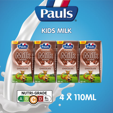 Pauls UHT KIDS MILK (CHOCOLATE) 110ML x 4s (Buy 2 Packs & get FREE Colouring Book)