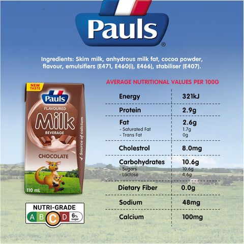 Pauls UHT KIDS MILK (CHOCOLATE) 110ML x 4s (Buy 2 Packs & get FREE Colouring Book)