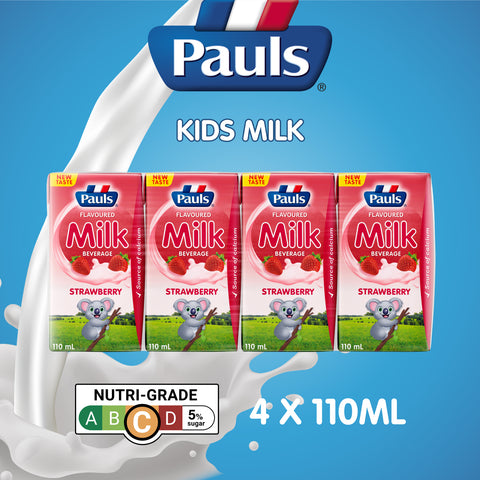 Pauls UHT Kids Milk (Strawberry) 110ML x 4Packs