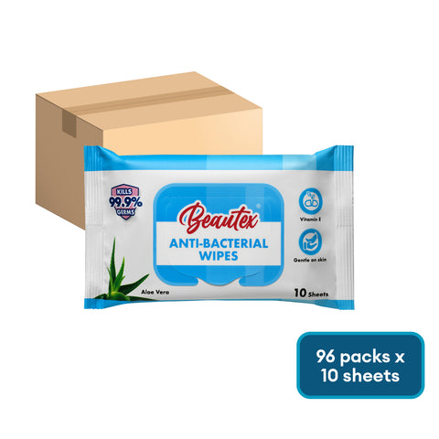 Beautex Anti-bacterial Wipes Aloe Vera (24x 4 x 10 Sheets) Carton Sales