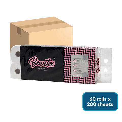 Beautex 4 Ply Bathroom Tissues 6 x 10 x 200S Carton Sales (60 Rolls)