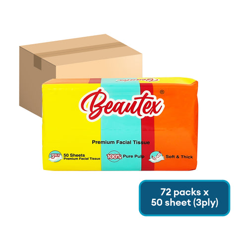 Beautex 3 Ply Travel Pack Tissues 24 x 3 Packs x 50S Carton Sales