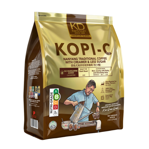 Kim's Duet Kopi-C (Nanyang Traditional Coffee with Creamer & Less Sugar) 27G x 15 sachets