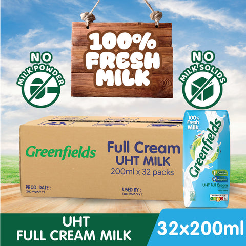 Greenfields UHT Full Cream Milk 200ml x 4 x 8 (Carton Sales)