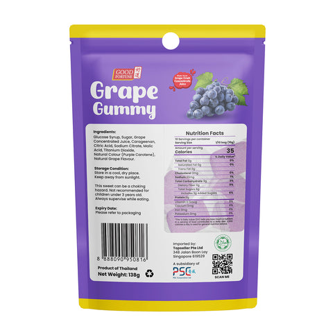 Good Fortune Gummy 138G x 3 Packs (Grape) Bundle Sales