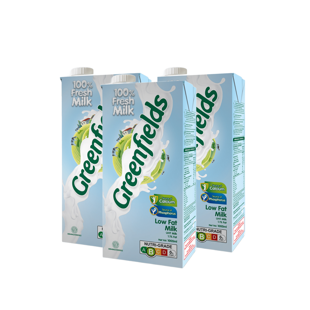 Greenfields UHT Low Fat Milk 1L x 3 (Bundle Deal) – PSC e-store