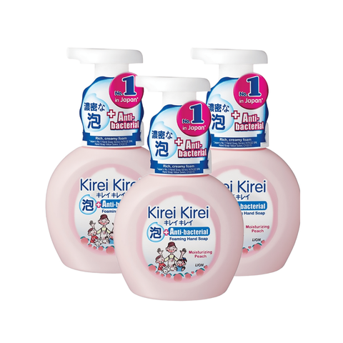 Kirei Kirei Antibacterial Foaming Hand Soap 3 x 250ML (Moisturizing Peach) Bundle Sales