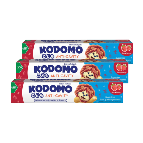 Kodomo Anti-Cavity Children's Toothpaste 3 x 80G (Strawberry) Bundle Sales