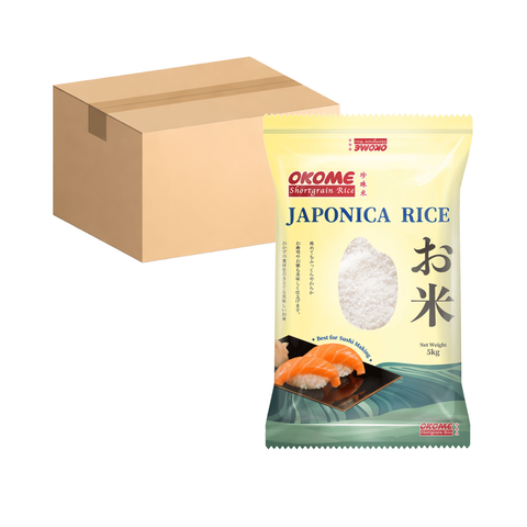 Okome Japonica Rice 5KG x 4  Carton Sales