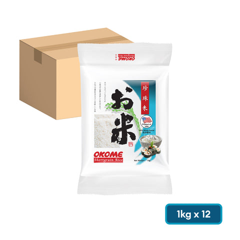 Okome Shortgrain Rice 1KG x 12
