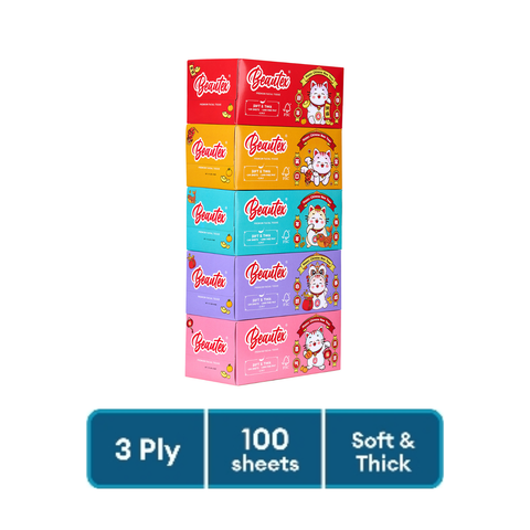 Beautex 3 Ply CNY Tissue Box (5 boxes x 100S)