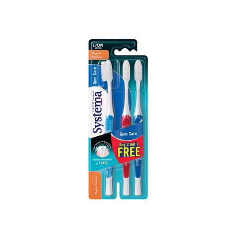 Systema Medium Toothbrush Regular Head (Buy 2 Free 1 Promo Pack)