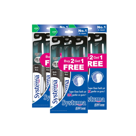 Systema Gum Care Antibacterial Toothbrush 3 x (Buy 2 Free 1 Promo Pack) Bundle Sales