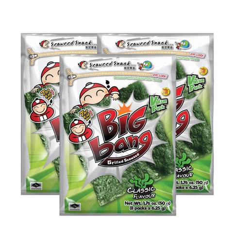 Tao Kae Noi Big Bang Grilled Seaweed Classic 50G x 3 (Bundle Deal)