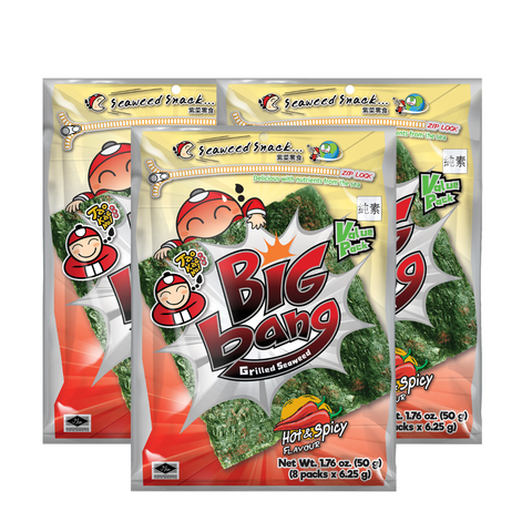 Tao Kae Noi Big Bang Grilled Seaweed Hot & Spicy 50G x 3 (Bundle Deal)