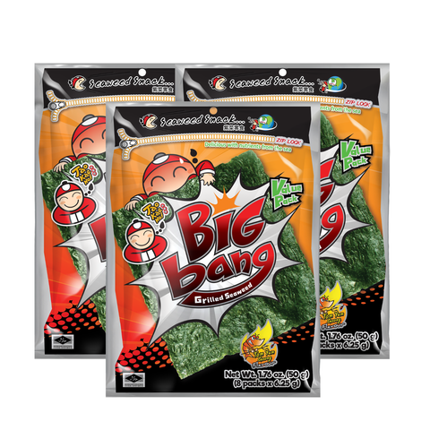 Tao Kae Noi Big Bang Grilled Seaweed Tom Yum Goong 50G x 3 (Bundle Deal)