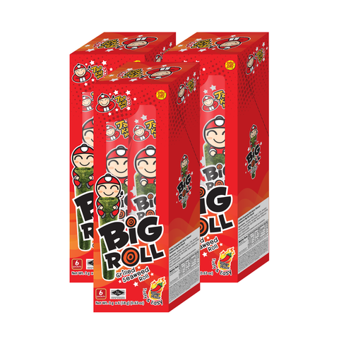 Tao Kae Noi Big Roll Grilled Seaweed Spicy 18G x 3 (Bundle Deal)