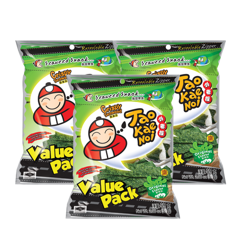 Tao Kae Noi Crispy Seaweed Original 59G x 3 (Bundle Deal)
