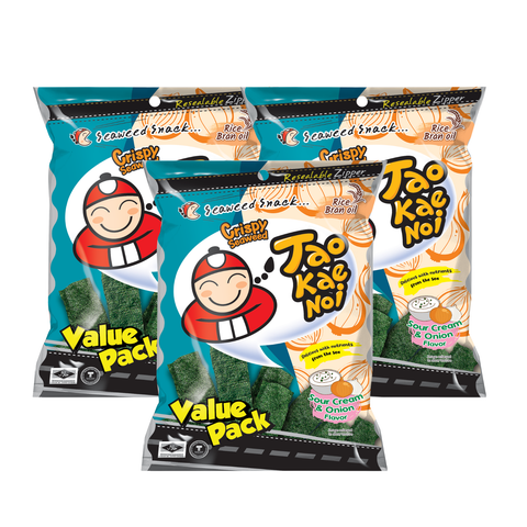 Tao Kae Noi Crispy Seaweed Sour Cream & Onion 50G x 3 (Bundle Deal)