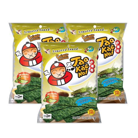 Tao Kae Noi Crispy Seaweed Wasabi 32G x 3 (Bundle Deal)