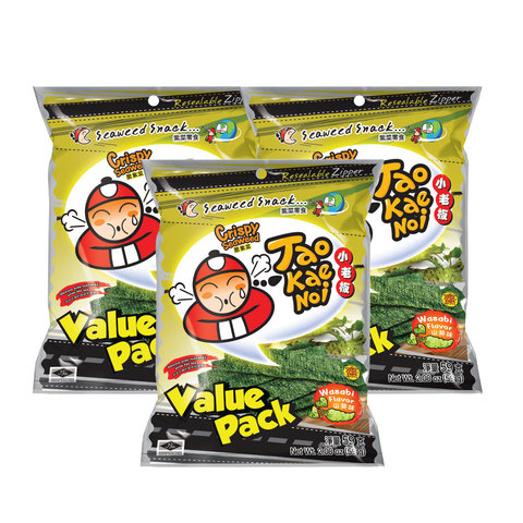 Tao Kae Noi Crispy Seaweed Wasabi 59G x 3 (Bundle Deal)