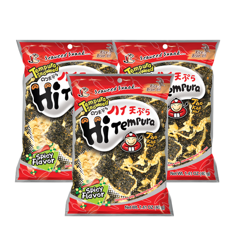 Tao Kae Noi Tempura Seaweed Spicy 40G x 3 (Bundle Deal)