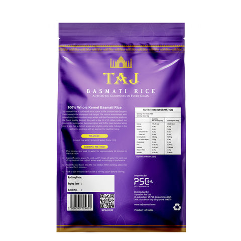 Taj Basmati Rice Low GI 5KG x 4 (Carton Deal)