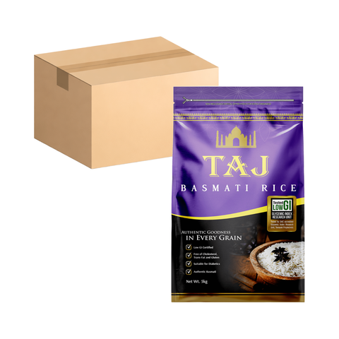 Taj Basmati Rice Low GI 5KG x 4 (Carton Deal)