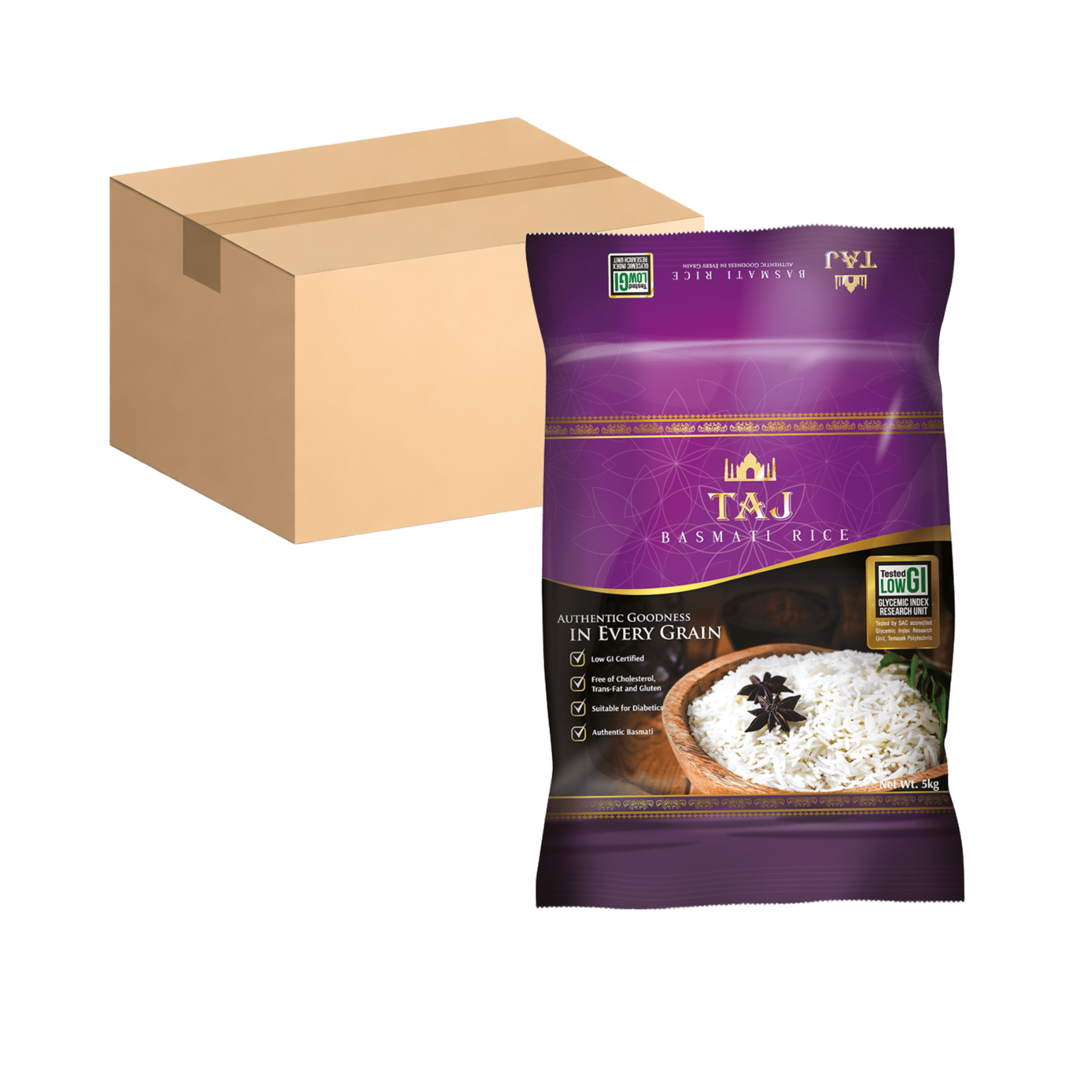 Taj Basmati Rice Low GI 5KG x 4 (Carton Deal) – PSC e-store